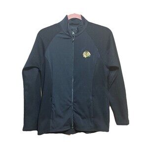 Chicago Blackhawks NHL Black Zip Weatherproof Antigua Soft Lining Women’s Medium